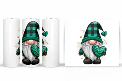 St Patrick Gnome Tumbler. St Patrick Tumbler Sublimation Product Image 2