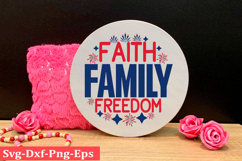 4th of July round sign svg design, Patriotics Quotes Svg, Product Image 1