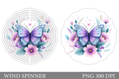 Butterfly Wind Spinner Design. Butterfly Sublimation Product Image 1