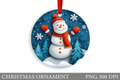 Snowman Christmas Ornament. Snowman Ornament Design Product Image 1