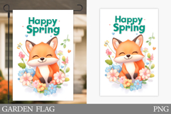 Spring Fox Garden Flag. Spring Garden Flag Design Product Image 1