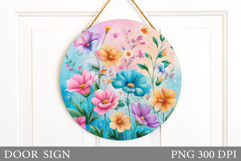 Wildflowers Door Sign. Flowers Door Sign Design Product Image 1