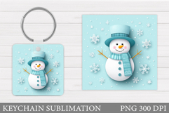 Christmas Snowman Keychain. Christmas Keychain Sublimation Product Image 1