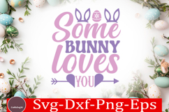Happy Easter SVG Design Cute Easter Quotes SVG Bunny Product Image 1