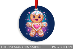 Gingerbread Christmas Ornament. Cute Raccoon Sublimation Product Image 1