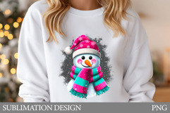 Cute Snowman Sublimation. Snowman T-Shirt Sublimation Product Image 1