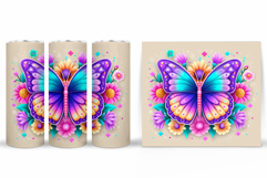 Butterfly Flowers Tumbler. Butterfly Tumbler Sublimation Product Image 2