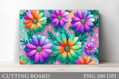 Flowers Cutting Board. Floral Cutting Board Sublimation Product Image 1