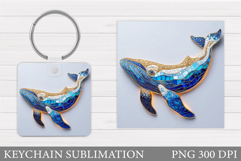 Whale Keychain Sublimation. Whale Sublimation Product Image 1