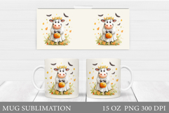 Halloween Cow Mug Design. Halloween Cow Sublimation Product Image 1