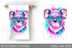 Cute Koala Kitchen Towel. Koala Sublimation Product Image 1