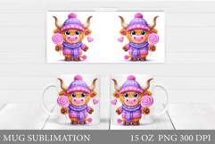 Cute Cow Mug Design. Cute Cow Sublimation Product Image 1