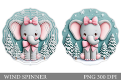 Cute Elephant Wind Spinner. Christmas Wind Spinner Design Product Image 1