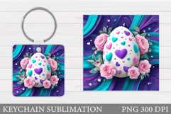 Easter Egg Keychain Design. Easter Keychain Sublimation Product Image 1