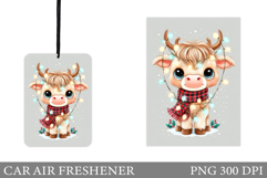 Highland Cow Car Air Freshener. Christmas Car Air Freshener Product Image 1