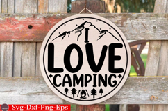 Camping Round Sign SVG Design Outdoor Sign Camping SVG Product Image 1