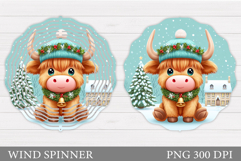 Christmas Cow Wind Spinner. Christmas Wind Spinner Design Product Image 1