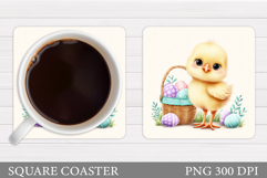 Easter Chick Coaster Design. Easter Coaster Sublimation Product Image 1