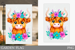Cute Cow Garden Flag Design. Cute Cow Sublimation Product Image 1