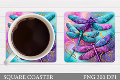 Dragonfly Coaster Design. Dragonfly Sublimation Product Image 1