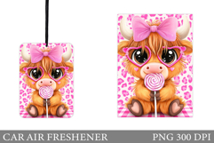 Cute Cow Car Air Freshener. Cute Cow Sublimation Product Image 1
