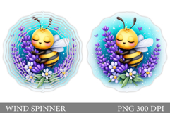 Bee Wind Spinner Sublimation. Flowers Wind Spinner Design Product Image 1