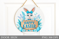 Easter Bunny Door Sign Sublimation. Easter Door Sign Design Product Image 1