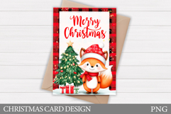 Christmas Fox Card Design. Christmas Card Printable Product Image 1