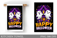 Cute Ghost Kitchen Towel. Halloween Kitchen Towel Design Product Image 1