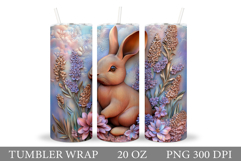 Cute Bunny Tumbler Design. Bunny Sublimation Product Image 1