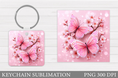Butterflies Keychain Design. Butterfly Keychain Sublimation Product Image 1