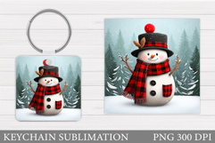 Christmas Snowman Keychain. Christmas Keychain Sublimation Product Image 1