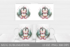 Christmas Penguin Mug Design. Christmas Mug Sublimation Product Image 1