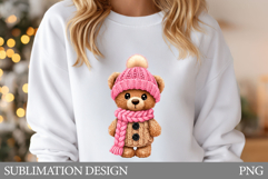 Christmas Bear T-Shirt Design. Cute Bear Sublimation Product Image 1