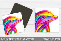 Dolphin Magnet Sublimation. Dolphin Sublimation Product Image 1