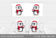 Christmas Penguin Mug Sublimation. Christmas Mug Design Product Image 1