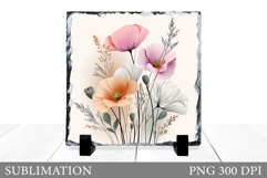 Flowers Sublimation. Flowers Slate Sublimation Product Image 1