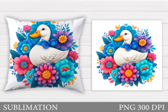 Cute Goose Sublimation. Funny Goose Pillow Design Product Image 1