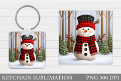Christmas Snowman Keychain. Christmas Keychain Sublimation Product Image 1