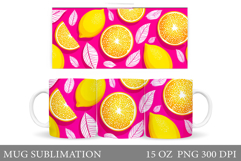 Lemons Mug Design. Summer Mug Sublimation Product Image 1