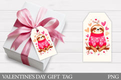 Valentines Cat Gift Tag Design. Valentine Gift Tag Printable Product Image 1