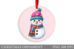 Cute Snowman Christmas Ornament. Snowman Ornament Design Product Image 1