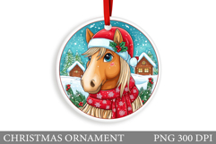 Cute Horse Christmas Ornament. Cute Horse Sublimation Product Image 1