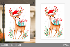 Christmas Deer Garden Flag. Christmas Garden Flag Design Product Image 1