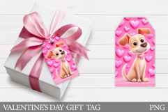 Valentines Dog Gift Tag Design. Valentine Gift Tag Printable Product Image 1