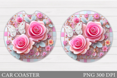 Butterfly Car Coaster Design. Butterfly Sublimation Product Image 1