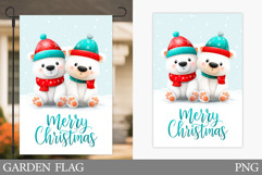 Polar Bear Garden Flag. Christmas Garden Flag Design Product Image 1