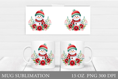 Christmas Snowman Mug Design. Christmas Mug Sublimation Product Image 1