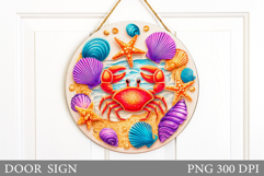 Crab Door Sign Sublimation. Sea Door Sign Design Product Image 1