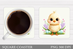 Easter Chick Coaster Design. Easter Chick Sublimation Product Image 1